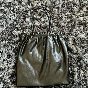 Zara black faux leather tote!